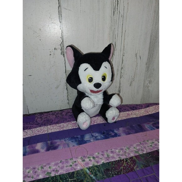 Disney Pinocchio FIGARO BLACK & WHITE CAT 6" Plush Begging Stuffed Animal - Picture 1 of 5